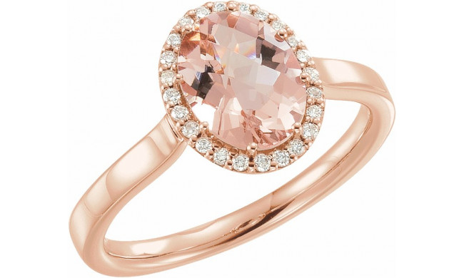 14K Rose Morganite & 1/8 CTW Diamond Ring - 65187460000P