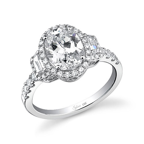 0.66tw Semi-Mount Engagement Ring With 2ct Oval Head | Diamond Durrell's