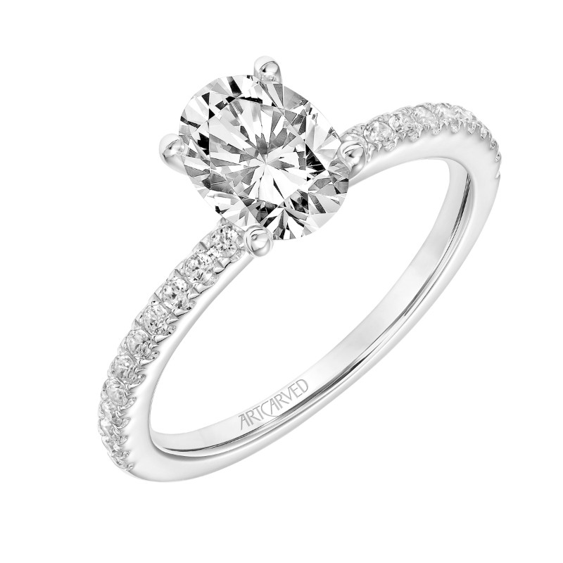 Artcarved Bridal Semi-Mounted With Side Stones Classic Engagement Ring ...