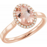 14K Rose Morganite & 1/8 CTW Diamond Ring - 65187460000P photo