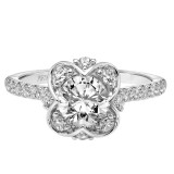 Artcarved Bridal Mounted with CZ Center Classic Contemporary Engagement Ring Lillian 14K White Gold - 31-V860ERW-E.00 photo 2