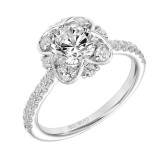 Artcarved Bridal Mounted with CZ Center Classic Contemporary Engagement Ring Lillian 14K White Gold - 31-V860ERW-E.00 photo