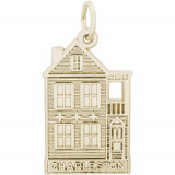 14k Gold Charleston Row House  Charm photo