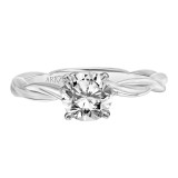 Artcarved Bridal Mounted with CZ Center Contemporary Floral Twist Engagement Ring Aster 14K White Gold - 31-V845ERW-E.00 photo 2