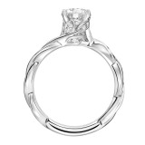 Artcarved Bridal Mounted with CZ Center Contemporary Floral Twist Engagement Ring Aster 14K White Gold - 31-V845ERW-E.00 photo 3