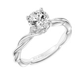 Artcarved Bridal Mounted with CZ Center Contemporary Floral Twist Engagement Ring Aster 14K White Gold - 31-V845ERW-E.00 photo